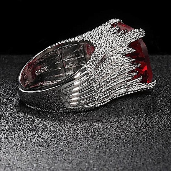 Sterling Silver Bague Ringen Ruby Ring - Picture 7 of 8